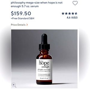 New no box ,philosophy mega-size when hope is not enough serum 5.7 oz.